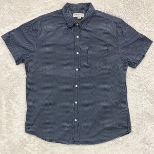 Urban Man | Blue Short-Sleeve Micro Dot Button-Down Shirt | Size XL